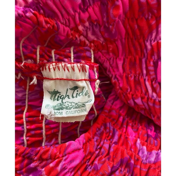 Vintage 60s/70s Paisley Neon Pink Maxi Dress Med - Picture 6 of 12